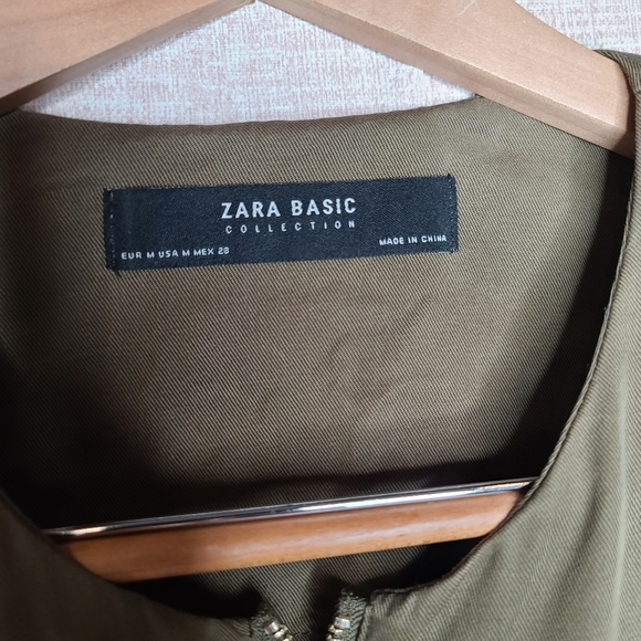 Zara Basic Collection Army Green Cargo Mini Dress - Picture 7 of 16